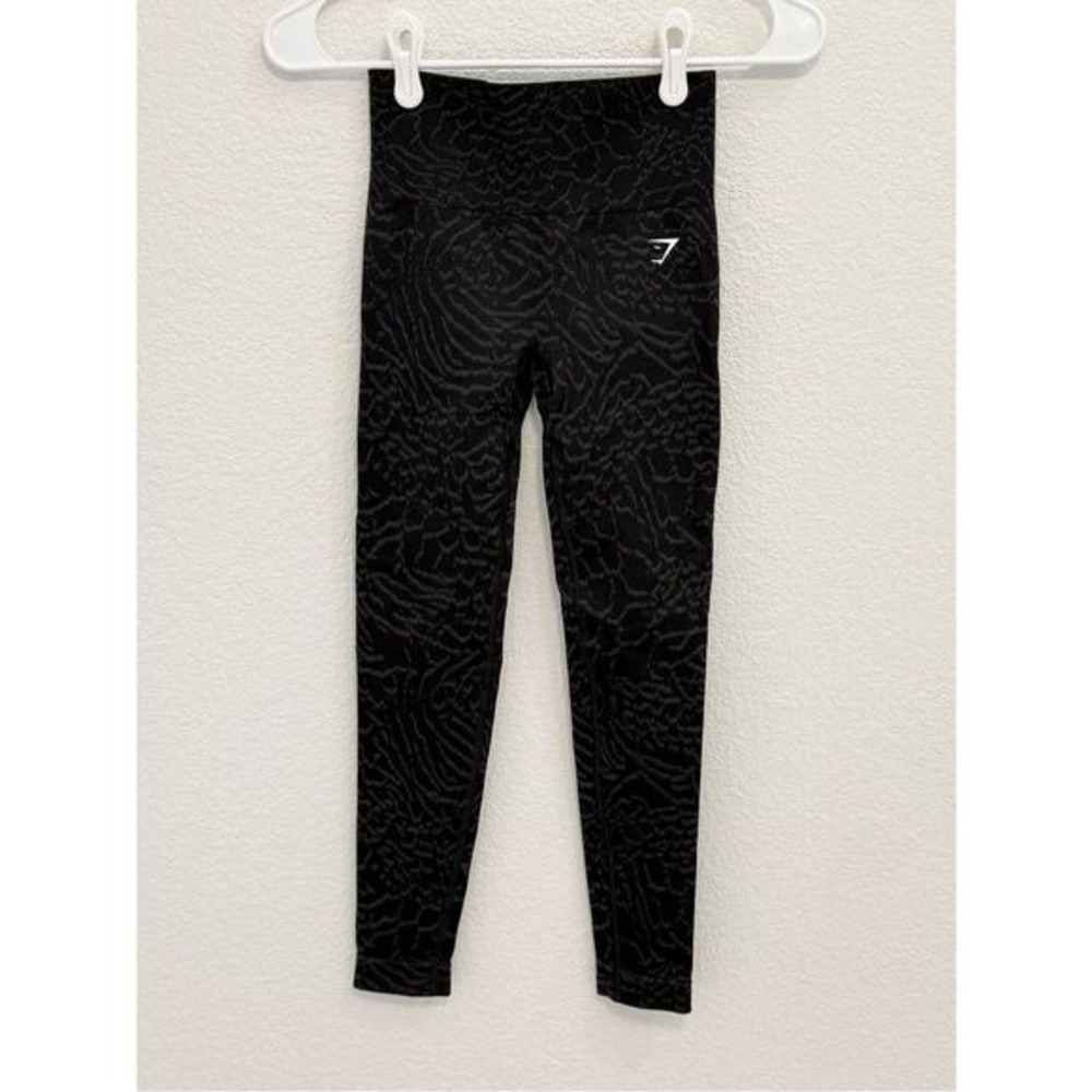 Gymshark Adapt Animal Seamless Leggings Black Grey High Waisted XS B2A2W